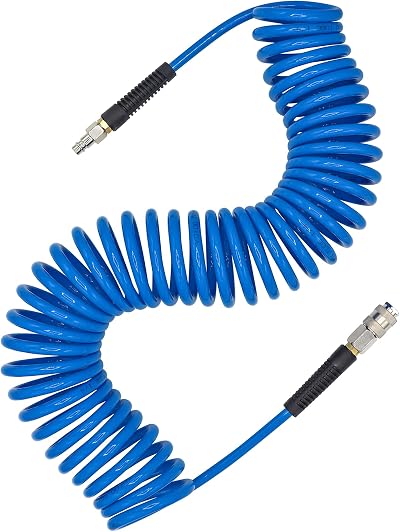 YOTOO Air Compressor Hose Polyurethane Recoil 10m 6mm ID 9.5mm OD Blue