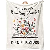 Glydein Book Lovers Gifts for Women Men, Flannel Soft Book Reading Blanket Decor, Reader Gifts for Birthday, Reading Accessories, Bookish Bookworm Gift - 50'' x 60''