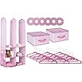 Delta Children Nursery Storage 24 Piece Set - Easy Storage/Organization Solution - Keeps Bedroom, Nursery & Closet Clean, Pink