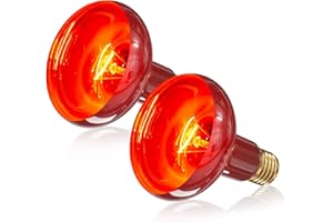 TobeBright Red Reptile Heat Bulb,100W Infrared Red Heat Lamp Bulb,Red Basking Spotlight Reptile Night Heat Bulb, Dimmable Heating Lamp for Chicken Lizard Bearded Dragon Leopard Gecko-2Pack