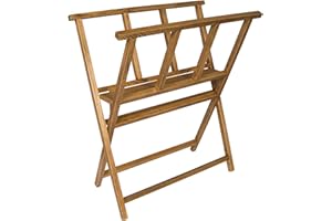 Creative Mark Folding Wood Print Rack, Walnut Finish, Book Display, Paint Storage, Art Drying Rack, 28" H × 16" L × 25.5" W, Holds 24" x 36" Artwork, Folds for Easy Storage