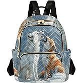 Arctic Wolf and Fox Mini Backpack Purse for Women Travel Bag Lightweight Shoulder Bag Fashion Daypack