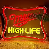 Jeanchrl Beer Neon Sign Red Neon Lights for Wall Decor Dimmable Beer LED Signs for Bar Wall Light Up Signs for Bar Pub Club Man Cave LED Light Art Wall Lights