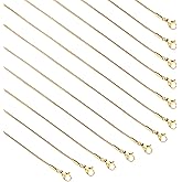 Loprome 12 Pack Snake Chains 18 Inches Gold Plated Stainless Steel Snake Chain Necklace with Lobster Clasps for DIY Jewelry Making, 1.2mm