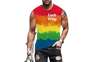 CEHEWET Men Pride Tank Tops Be You Love Wins Letter Print Shirt Graphic Gay Pride LGBT Sleeveless Shirt Tee
