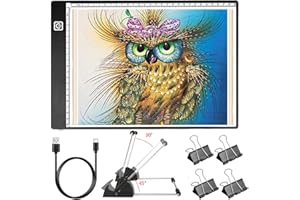 Femont Portable A3 LED Tracing Light Box with Scale,Art Light Pad Light Table with Detachable Stand&4Clips,Adjustable Brightness,USB Power,Ultra-Thin Copy Board for Diamond Painting,Drawing,Sketching