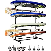 METAN Metal Kayak Storage Rack,59’’Wide Freestanding Heavy Duty Adjustable Kayak Stand Indoor Outdoor Storage Rack Garage with Wheels,Black,Assembly Required