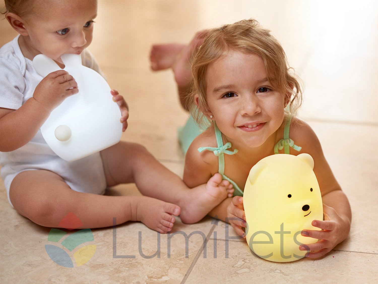 LED Nursery Night Lights for Kids LumiPets Cute Animal Silicone Baby