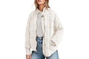 SAUKOLE Womens Winter Dolman Long Sleeve Full-Zip Quilted Jacket Coat Warm Outerwear