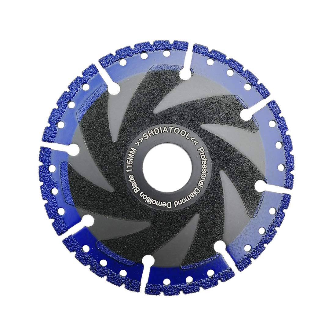 SHDIATOOL Diamond Cutting Disc 4.5 Inches / 115mm Vacuum Brazed Cut-off Wheel for All Purpose Demolition Blade for Stone Iron Steel Metal