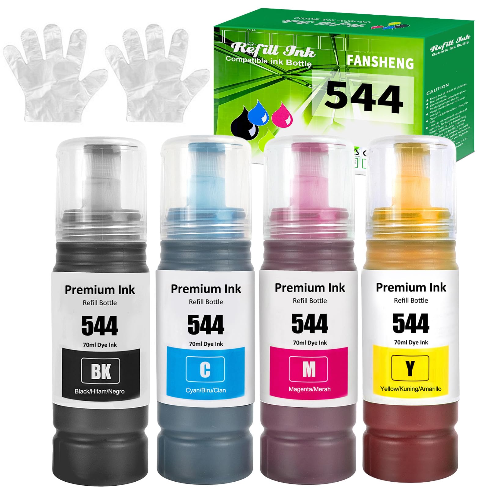 FANSHENG 544 Ink Refill Bottles for L1110 L3110