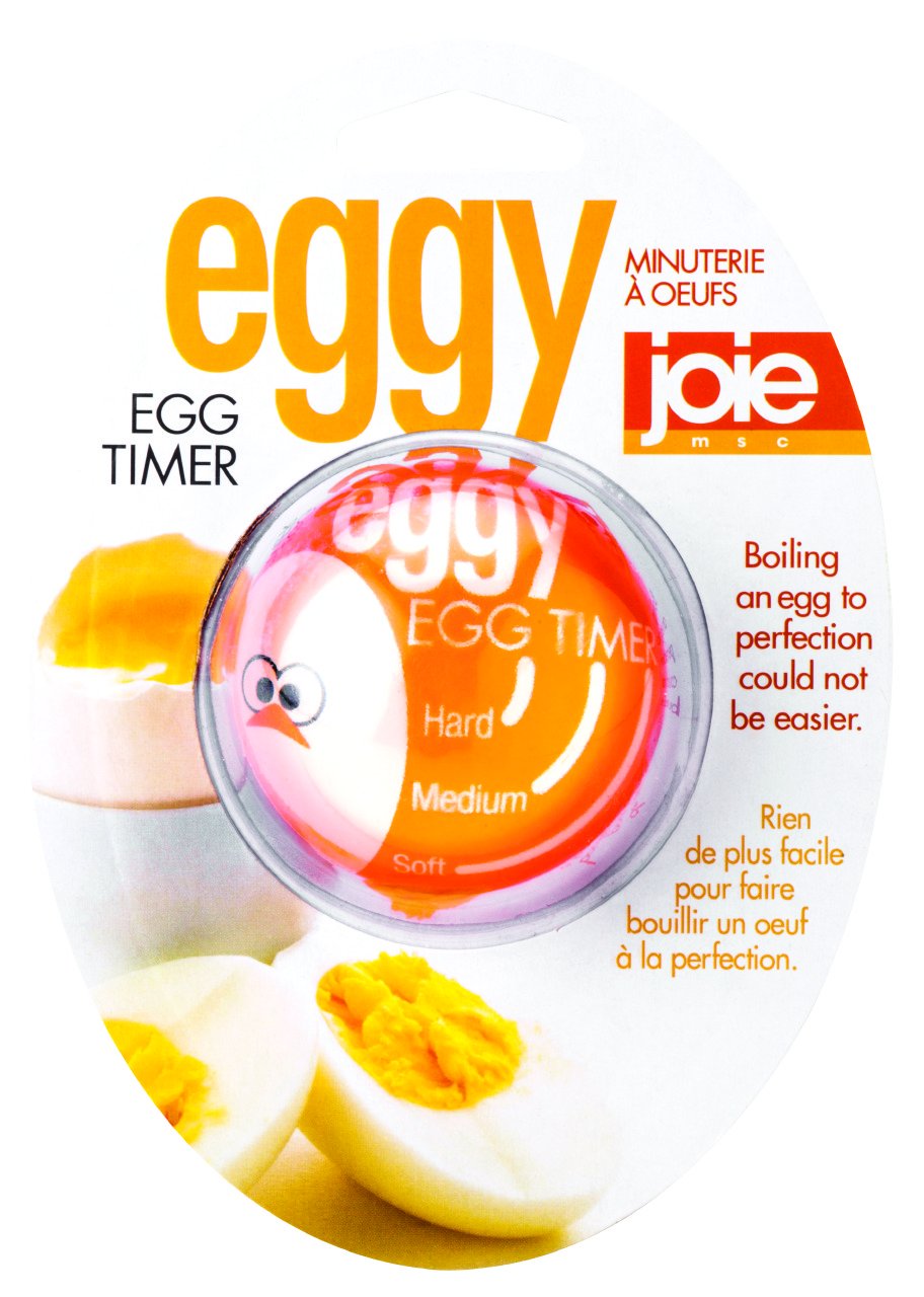 Joie Kitchen Gadgets Eggy Egg Kitchen Timer, Heat-Sensitive for Perfectly Boiled Eggs, Orange