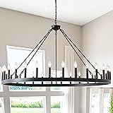 53 Inch Large Black Wagon Wheel Chandelier 30-Light