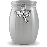 Small Mini Dragonfly Memorial Cremains Holder Container Jar Vial Brushed Stainless Steel Cremation Funeral Urn