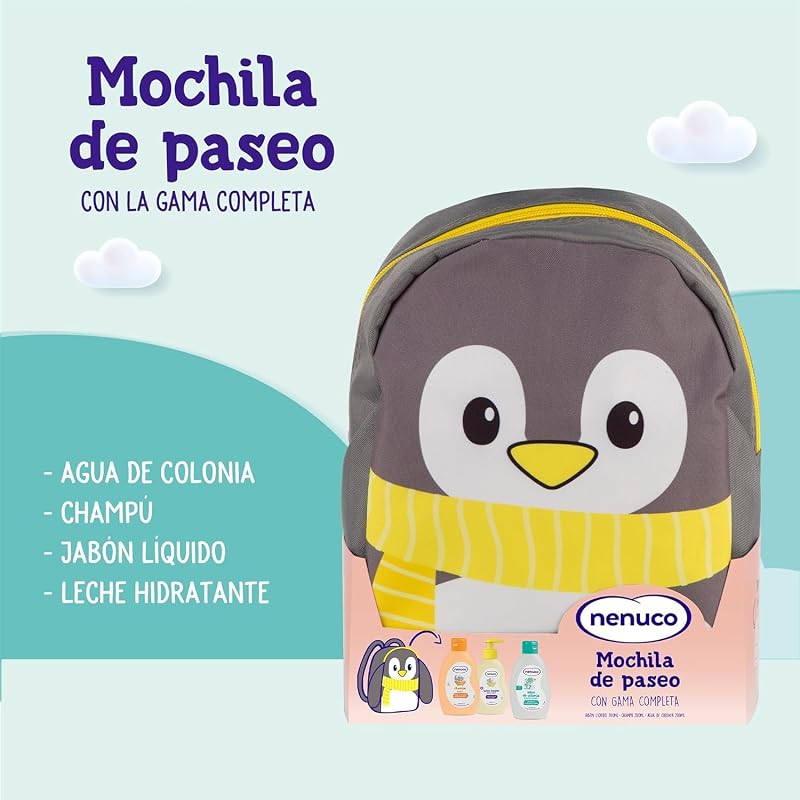 Mochila de caminhada Penguin Baby Pack, com gama completa, colónia, sabonete, champô, 3x200ml