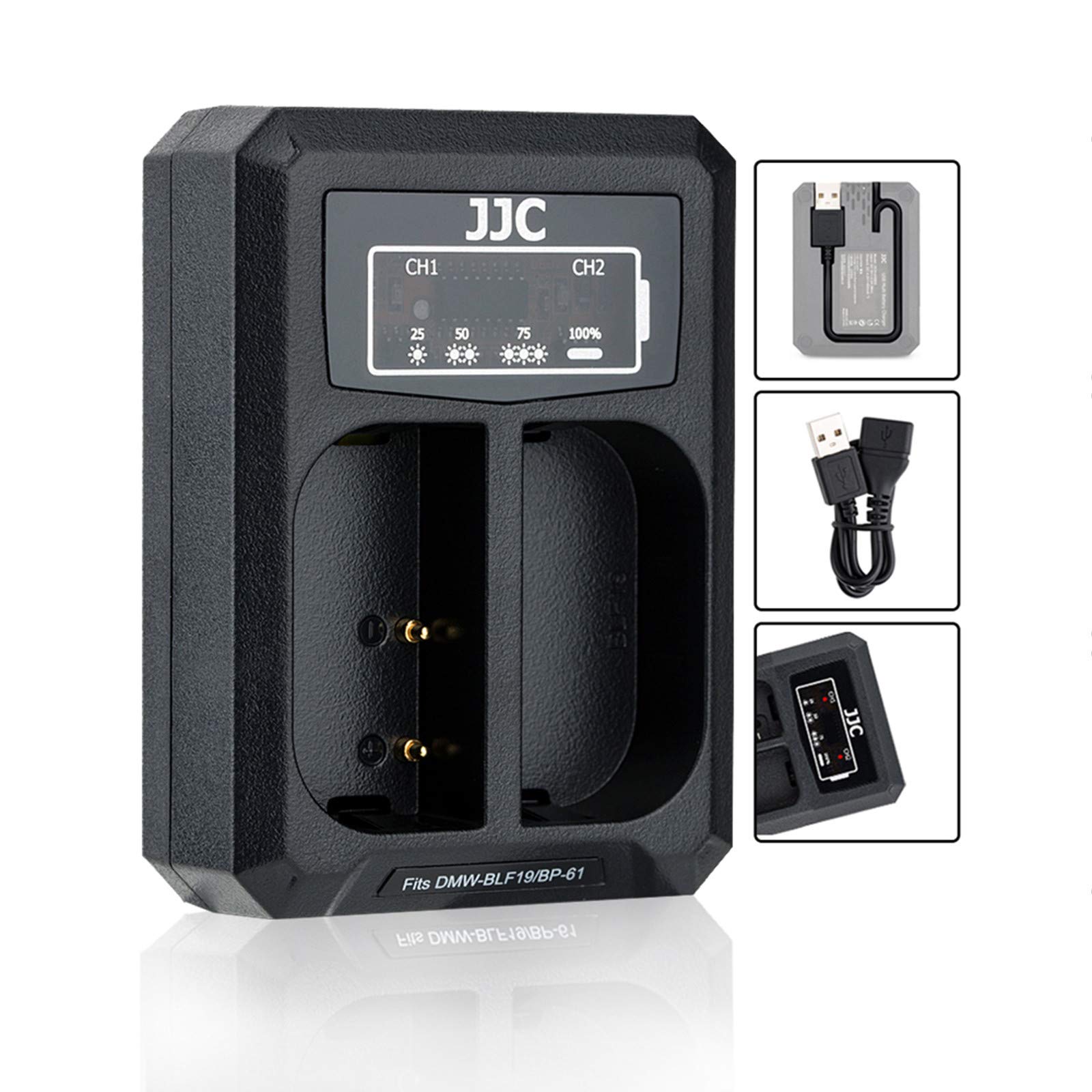 USB Dual Battery Charger Adapter for Panasonic DC-S5 G9 GH5S GH5 GH4 GH3, Sigma sd Quattro, sd Quattro H for Panasonic DMW-BLF19 DMW-BLK22, Sigma BP-61 Battery