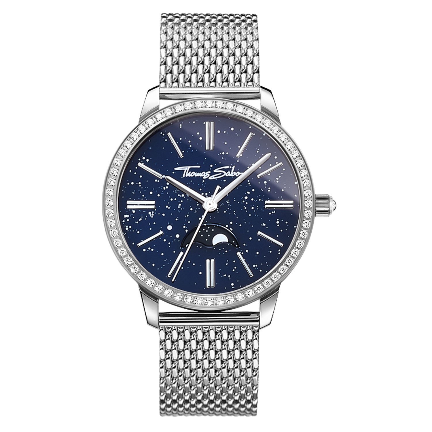Thomas Sabo Women Watch Glam Spirit Moonphase Analogue Quartz Stainless Steel WA0326-201-209-33 MM