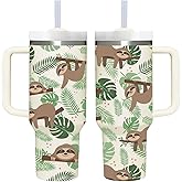 40 OZ Sloth Tumbler with Handle.Sloth Lover Cup Gift.40 OZ Unique Birthday Christmas Sloth Tumblers Gifts for Women Men.
