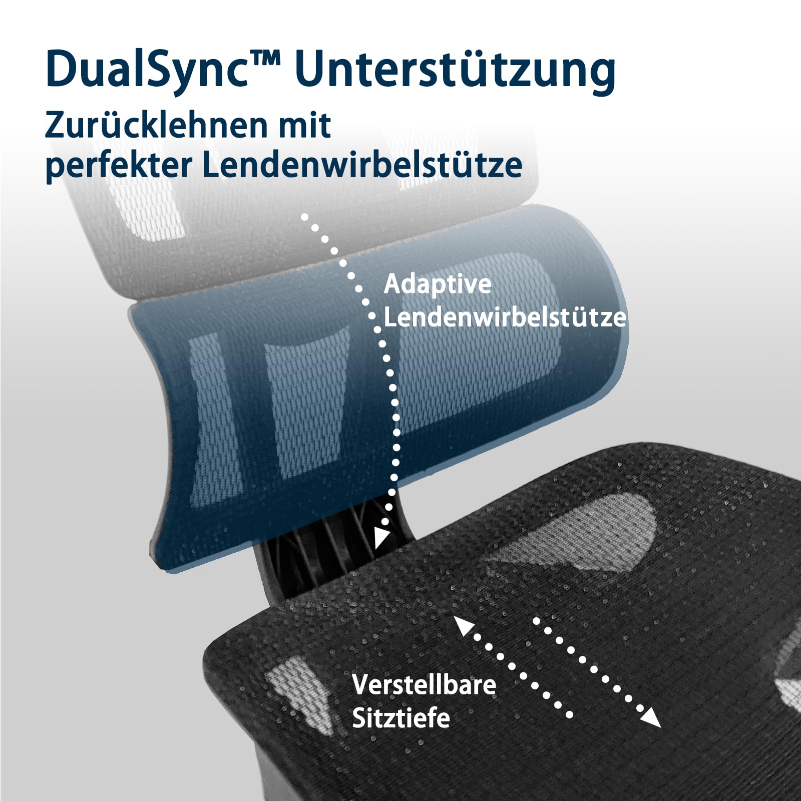 Rieior Ergonomischer Bürostuhl Große und Schwere mit Fußstütze, 5D Verstellbare Armlehnen, Lendenstütze, Netz-Rückenlehne, Verstellbare Sitztiefe, Drehbarer Gaming Stuhl Schwarz 5