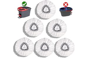 6 Pack Spin Mop Replacement Heads, Mop Refill Replacement for Spins Moop, Washable Microfiber Mops Replace Heads Mop, , Micro