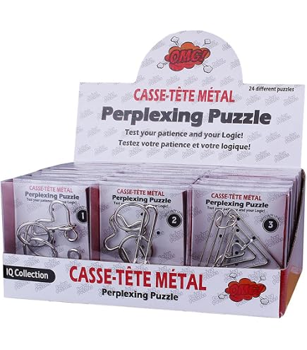 Set De 24 Casse-Têtes Métalliques MINGZE - Jeux Cérébraux 3D, Défis IQ Et Puzzles à Démêler Pour Enfants Et Adultes
