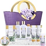 Spa Luxetique Gift Baskets for Women, Spa Gifts for Women - 10pcs Lavender Bath Gifts with Bath Bomb, Body Lotion, Bubble Bat