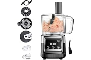 Davivy Food Processor 8 CUP,Touchscreen Controls with Timer and Speed Settings,8-IN-1 for Juicing,Chopping,Doughing,Whisking,