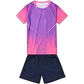 LUCKYLUAN Kids Soccer Jersey Sports Team Training Shirt and Shorts Uniform
