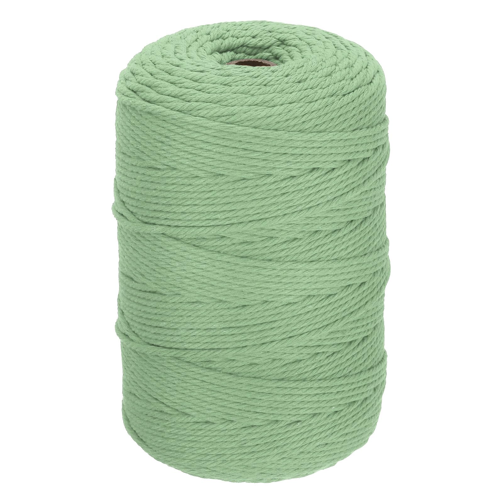 DMiotech 3mm x 300M (328 Yard) Moss Green Natural Cotton Macrame Rope, Wall Hanging Handmade Single Strands Twisted Macrame Cotton Cord for Plant Hangers, Gift Wrapping Wedding