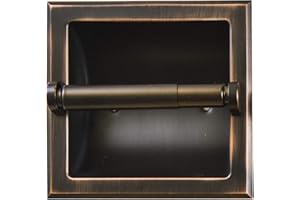 SENTO BETTER HOME BETTER LIFE SENTO Recessed Oil Rubbed Bronze Toilet Paper Holder, Wall Mounted Heavy Duty Metal Toilet Paper Roll Holder with Rear Mounting Bracket, in Wall, Easy Installation, Oil-Rubbed Bronze