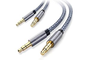 Ruaeoda Aux Cord 2Pack 6 ft,3.5mm Audio Cable Male to Male Stereo Hi-Fi Sound Nylon Braided aux to aux 1/8 Cable for Headphones Car Home Stereos Speakers Tablets