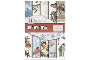 ITD Collection - Rice Paper Creative Set A4 Decoupage Rice Paper Sheet 29.7 x 21 cm Multi-Coloured (Christmas Time, RP024)