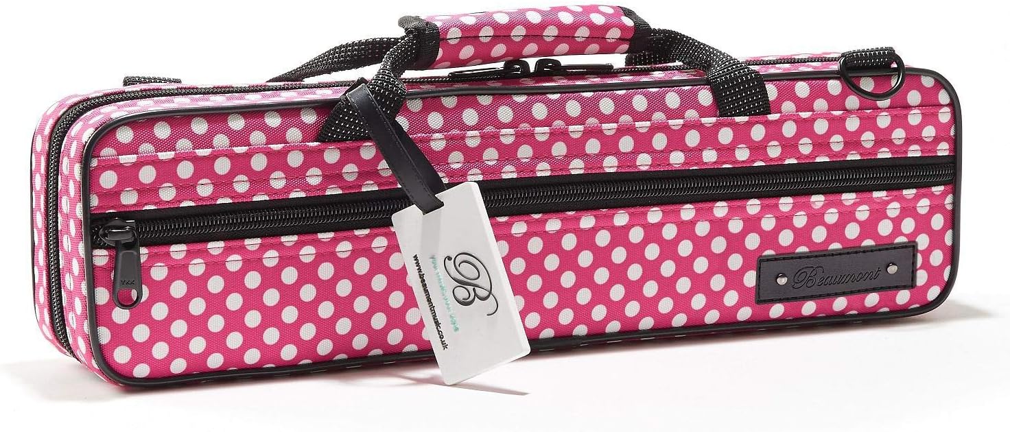 Flute Case Beaumont CFoot Flute Case Lightweight Canvas Pink Polka Dot BigaMart