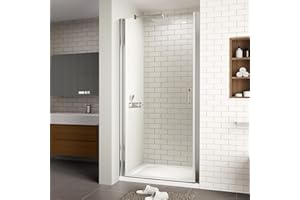 ACE DECOR 34-35.4" W x 72" H Frameless Pivot Shower Door, 1/4" (6mm) Clear SGCC Tempered Glass Shower Door, Pivot Swing Shower Glass Door in Chrome Finish, Reversible Installation