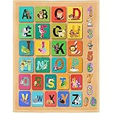 OHTMTHO Animal Alphabet Blanket ABC Learning Throw Blankets for Toddler Kids, A-Z Letters with 0-9 Numbers, 50" x 60", Colorful