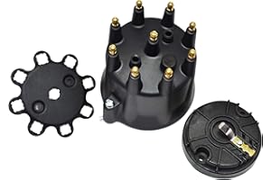 A-Team Performance - Universal 8-Cylinder Male Pro Series Distributor Cap and Rotor Kit (Black)