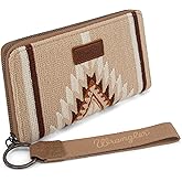 Montana West X Wrangler Wristlet Wallet Western Aztec Womens Wallet Large Capacity Long Purse RFID Clutch Purse Credit Card Holder for Women