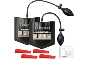 HOMGEN 2-Pack Air Wedge Bags-440LB/200KG Capacity Anti-Slip Door Bags for Lifting Tools with 4 Wedges-Heavy-Duty Durable Infl