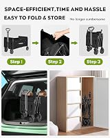 GECONLE 100L Folding Trolley Cart 100KG/220LBS with Cup Holders view 6
