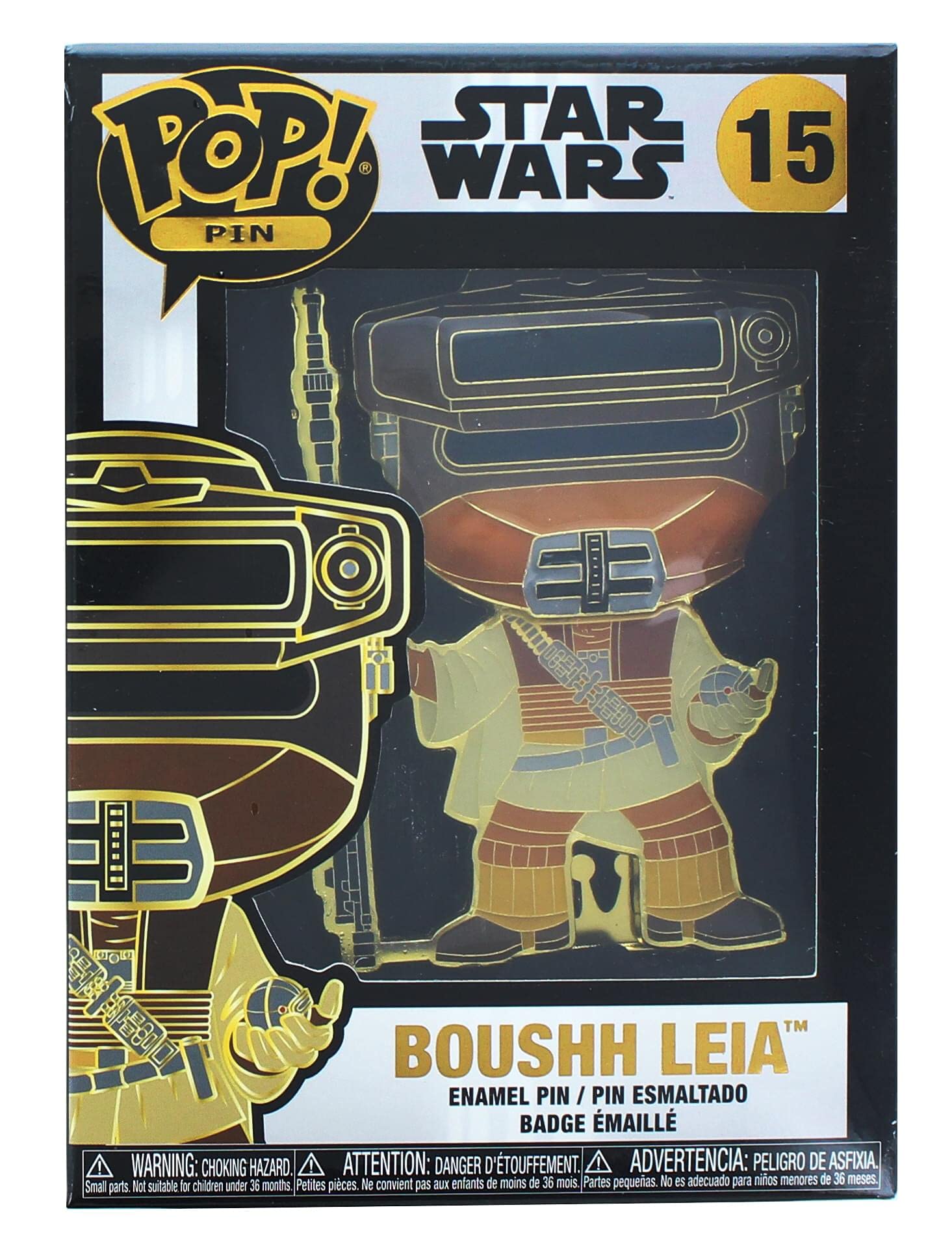 Loungefly Funko POP! Enamel Pin: Boushh Princess Leia - Star Wars Enamel Pins - Cute Collectable Novelty Brooch - for Backpacks & Bags - Gift Idea - Official Merchandise - Movies Fans