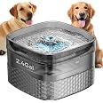 3.4Gal Dog Water Fountain For Large Dogs, 13L Stainless Steel Large Pet Fountain Deeper Wider Drinking Area Automatic Dog Water Bowl Dispenser Water Windo