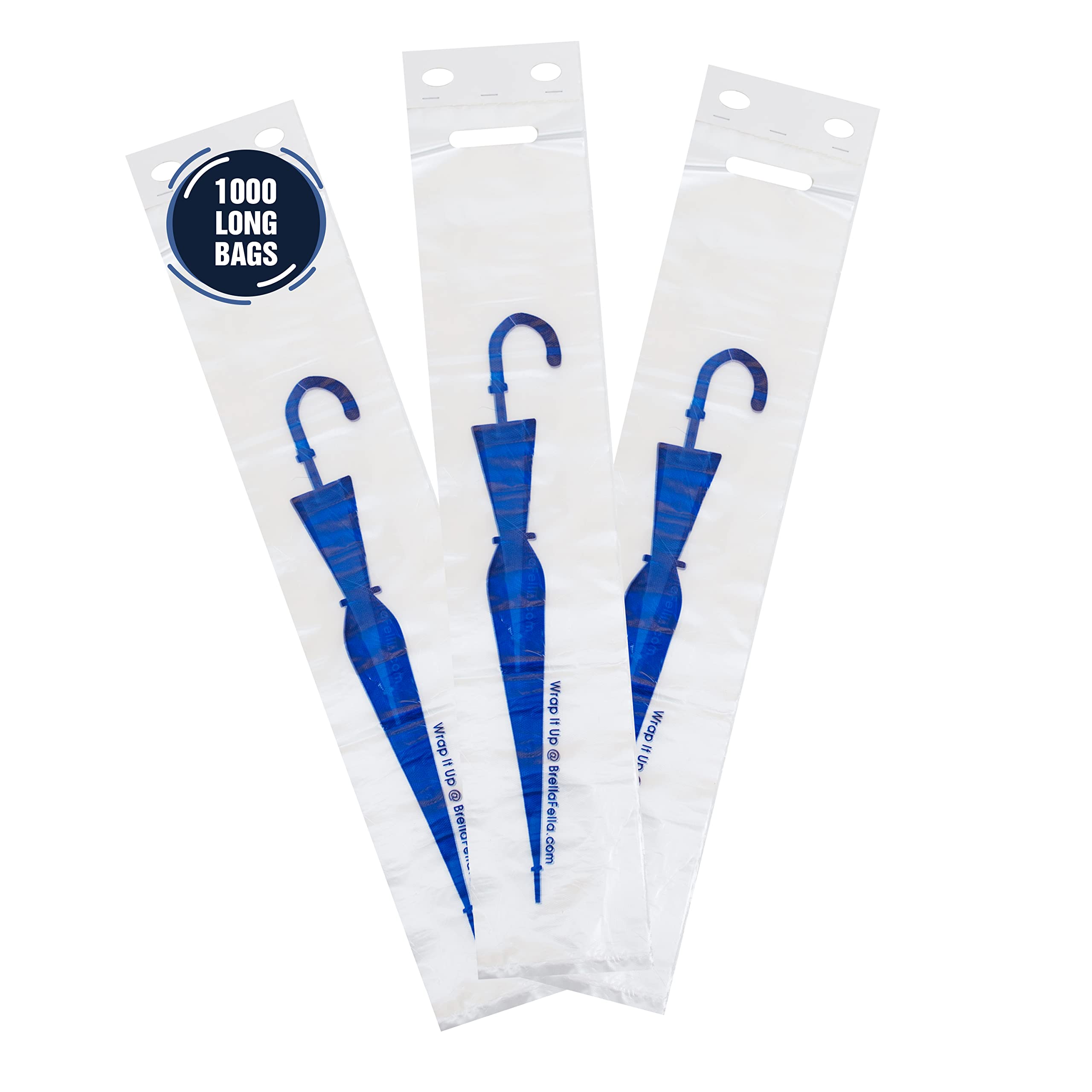 Brella Fella - Universal Fit Wet Umbrella Bags - 28" Disposable Plastic Bag Dispenser Refills - 1,000 Large Wrapper Pack