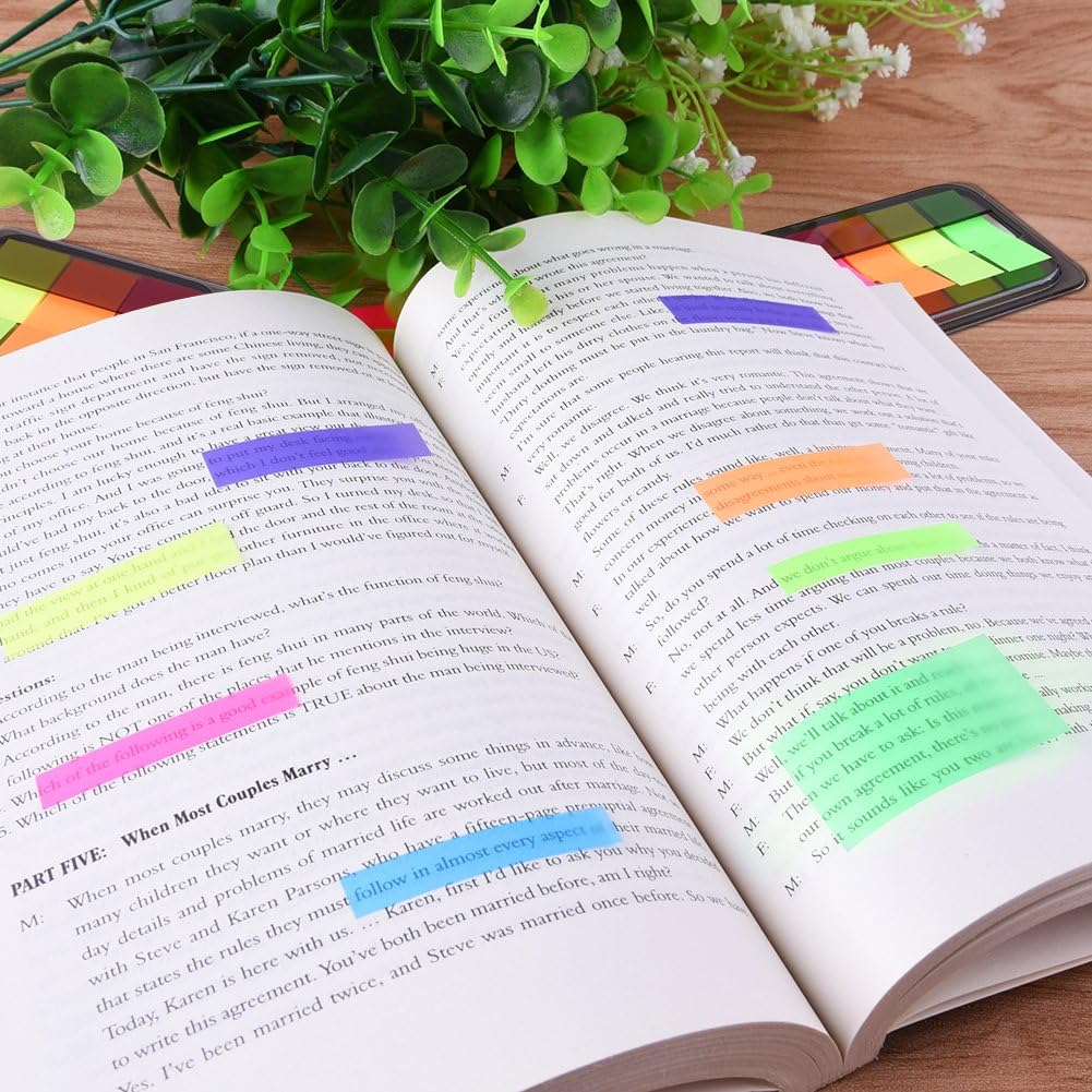 AUSTOR 1160 Pieces Page Marker Pop-up Page Flags Colorful Index Tabs Sticky Notes Tabs with Box, 15 Sets 4 Sizes : Office Products