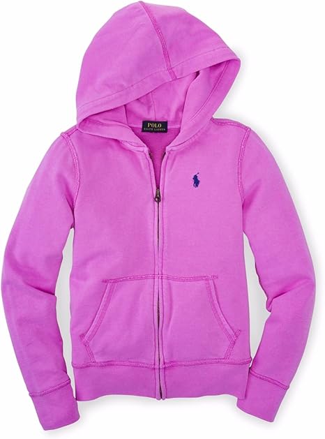 Amazon.com: Ralph Lauren Girls Full-Zip Front French Terry Hoodie, Size 3/3T, Purple: Clothing