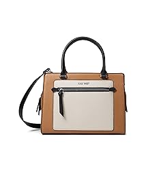 Nine West Women's Nadette Satchel Dark Camel Multi