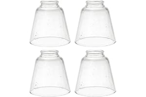Aspen Creative 23174-60-4, Transitional Clear Seeded Ceiling Fan Replacement Glass Shade, 2-1/8" Fitter, Size: 4-3/4" D x 4-3