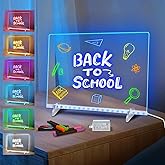 LED Note Board with 7 Colors, Includes Adapter, 13"x10" Led Drawing Board for Kids, Light Up Dry Erase Boards with 7 Markers,