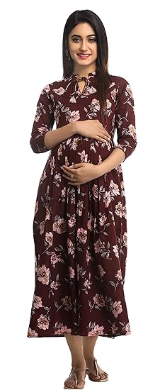 ANAYNA Womens Maxi Maternity Dress.