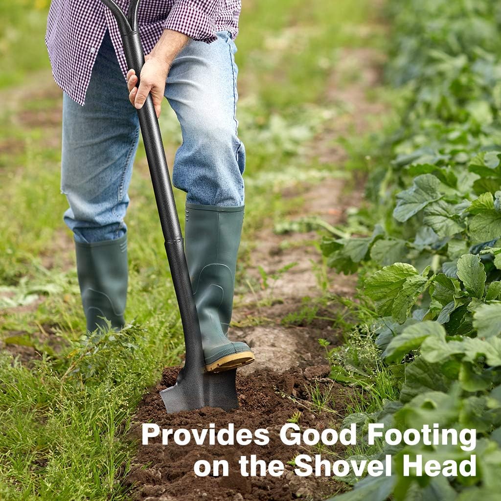 Finether Gardening Spade Shovel Narrow Spade with Tapered Head and D-Handle, Heavy Duty Gardening Shovel with Anti-Slip Gloves Ideal for Digging, Transplanting, Root Slaying : Garden & Outdoor