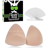 Double Scoop&reg; Triangle Bra Insert w/Bonus Tape Sticky Strips, Nipple Covers, Replacement Bra Pads, for Bathing Suit &amp; Sports